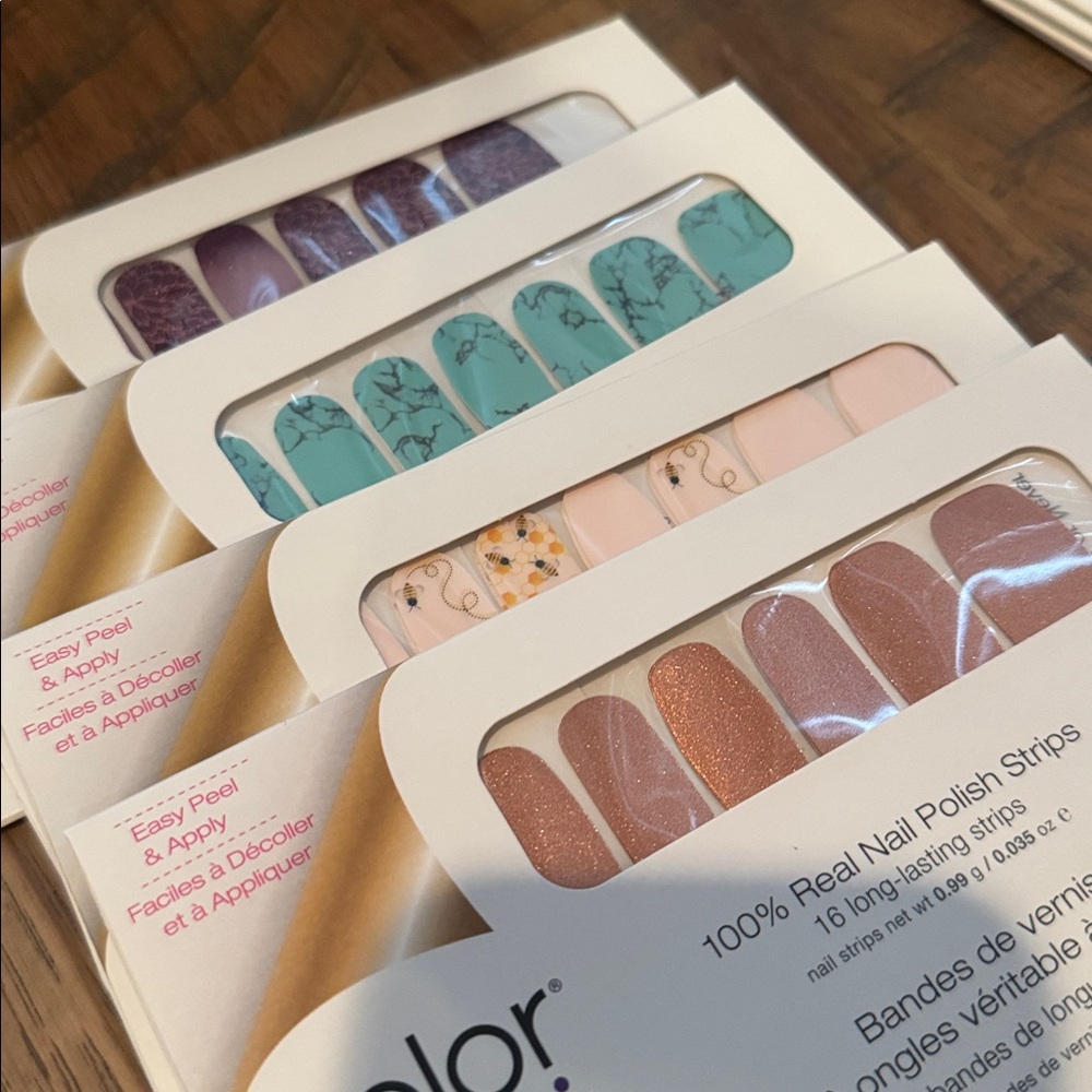 Color Street Bundle 4 Nail Sets turquoise bees